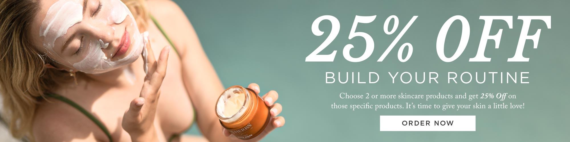 adaherbs shop web banner skincare routine 25off